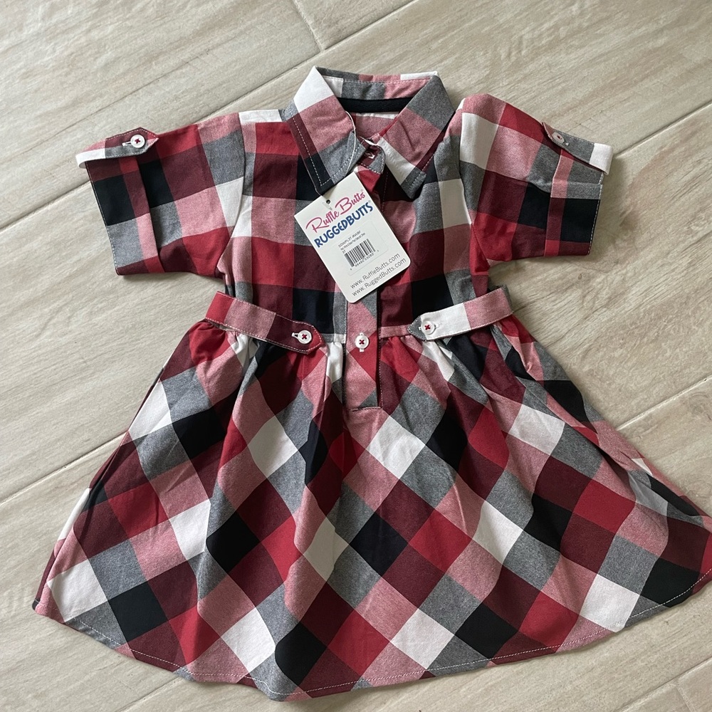 Ruffle butts plaid dress